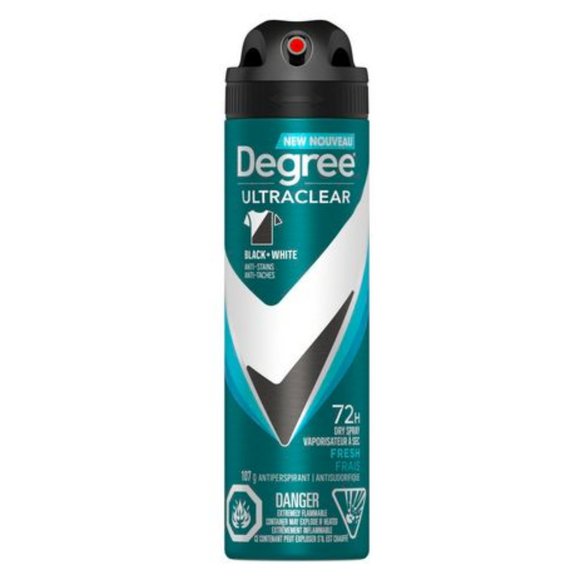 Degree UltraClear Black + White Fresh Antiperspirant Dry Spray Deodorant107g New - Picture 1 of 8